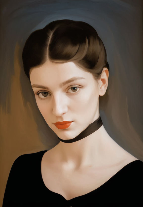 impasto woman oil painting portrait
