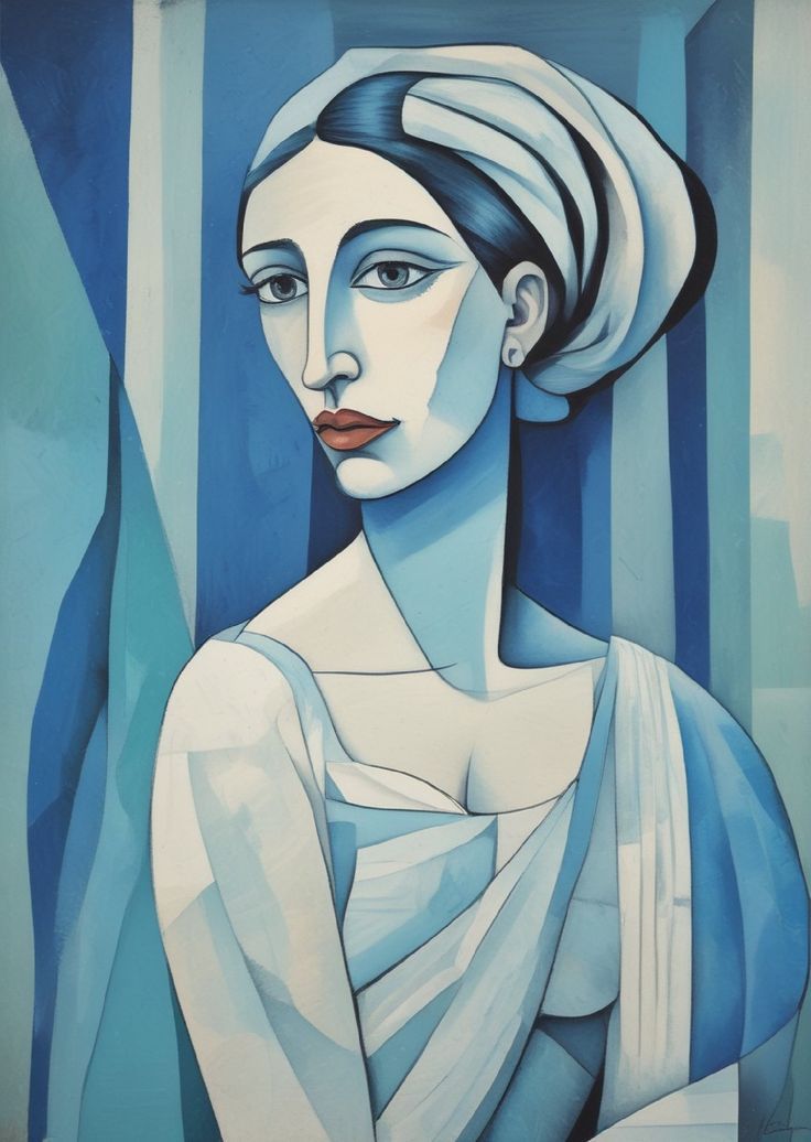 Moody and expressive portrait of a brooding female figure in the intense, Expressionist style of Egon Schiele