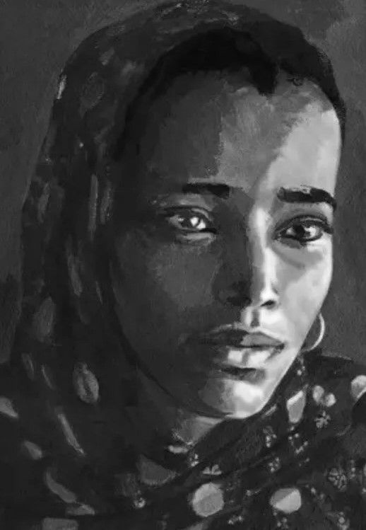 sad  woman with pressed lips closed mouth in the style of Richard Kuhn  high contrast minimalist Trendsetting 16k, depth of field 3D, hyper ...