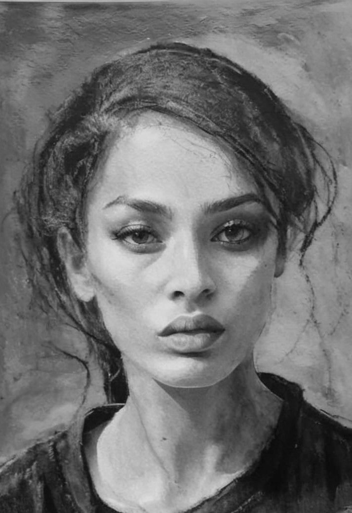 sad  woman with pressed lips closed mouth in the style of Richard Kuhn  high contrast minimalist Trendsetting 16k, depth of field 3D, hyper ...