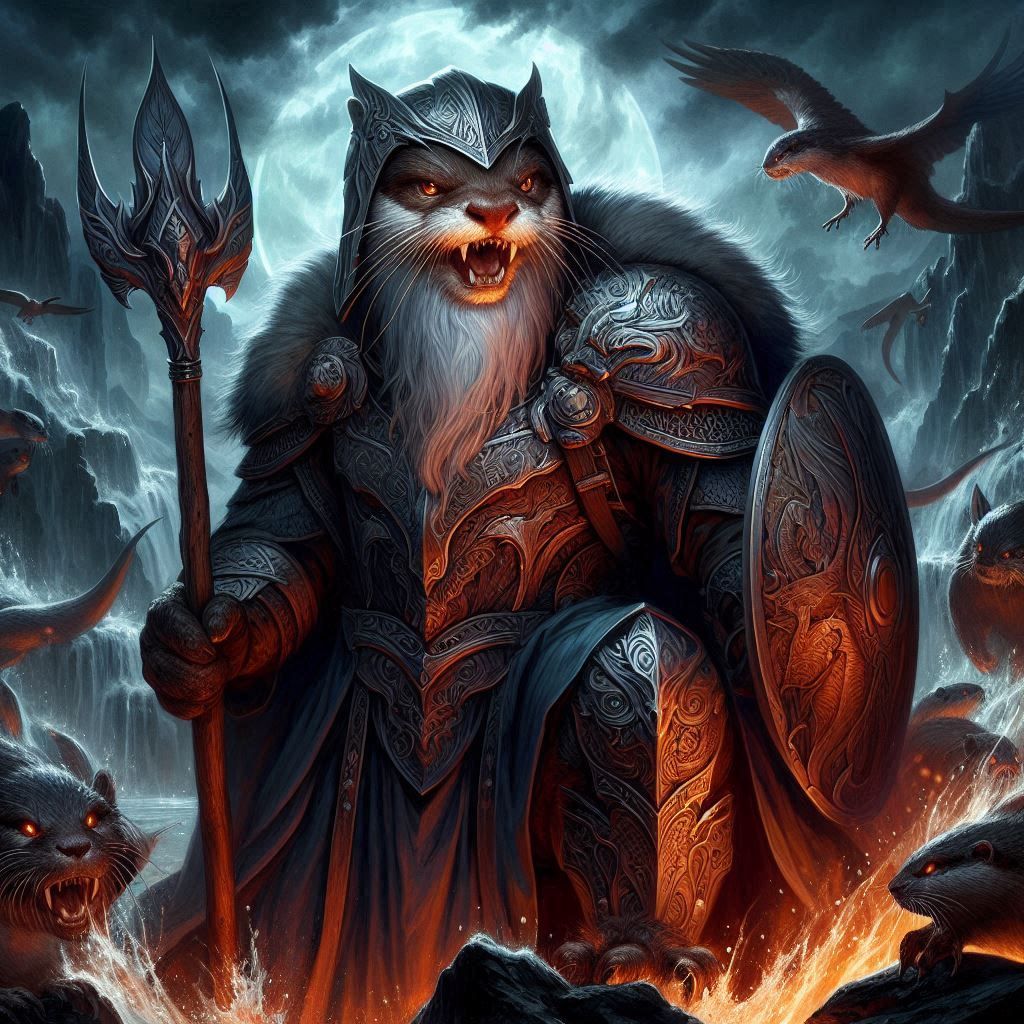 Photograph: Mythic Legions- "sacred Obese River Otter"; in elemental darkness;

