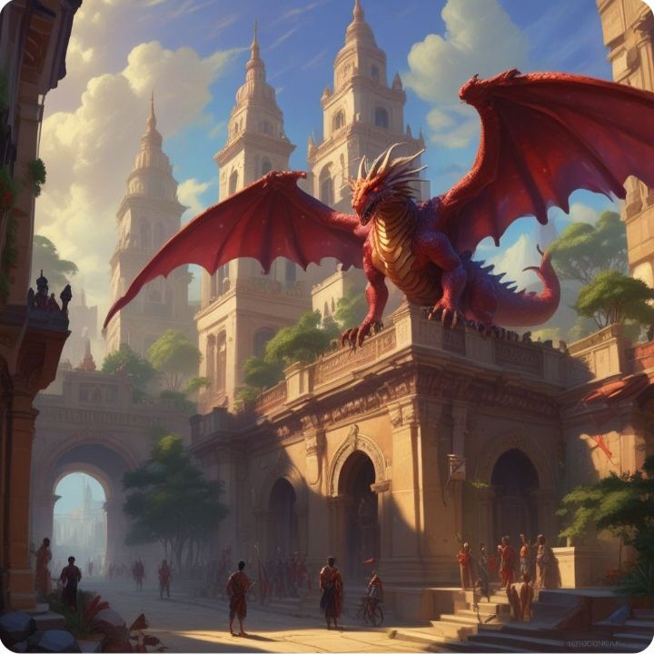 Dragon in ancient city