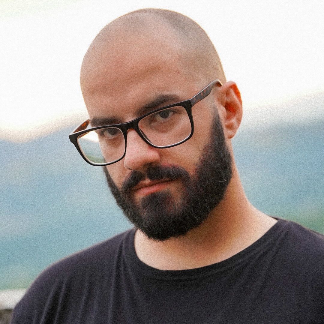 Head and shoulder portrait of <Subject> with Lunar landscape in background during a tumultuous storm, with vivid lightning strikes and omino...