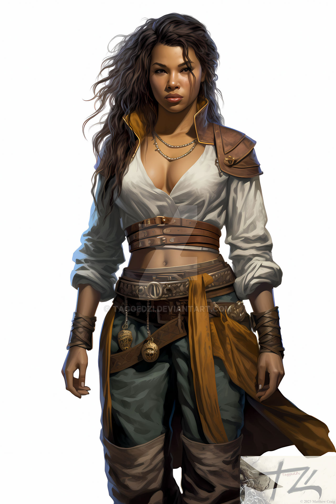 Female Half orc with red hair