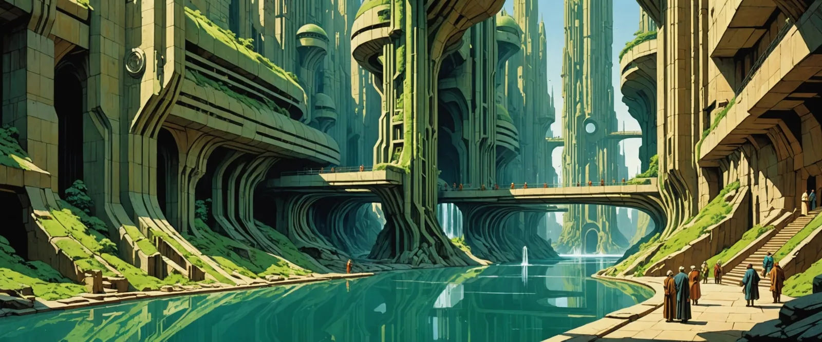 wide open sky, looking up, wide open spaces, light, bright, clear daytime sky, exotic plants, flowers, white, indigo blue, orange-yellow, ma...