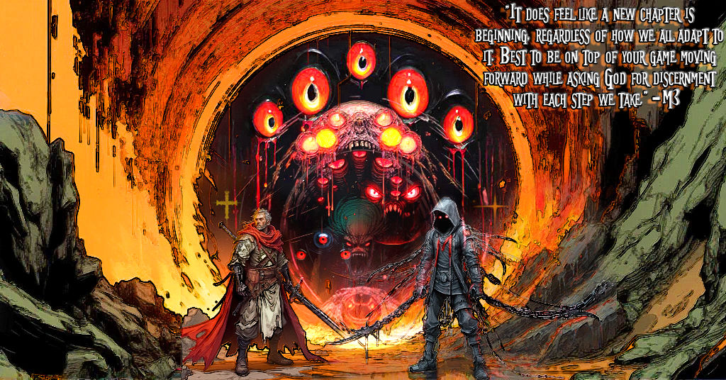 On the left, A swordsman with glowing yellow eyes is holding a giant glowing cross sword. He has a tattered red cape.

On the right, A warri...