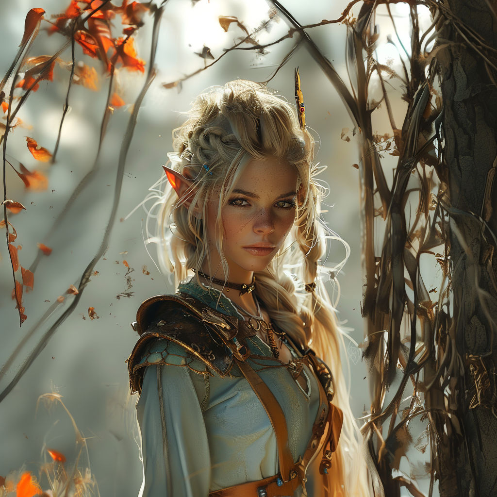 Female elf in winter pajamas