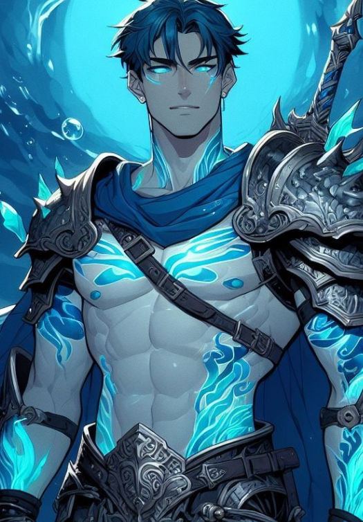 Medium shot of a beautiful man wearing cyberpunk technology infused  leather clothing 