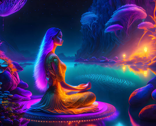 a stunning lotus elven goddess of beauty and grace