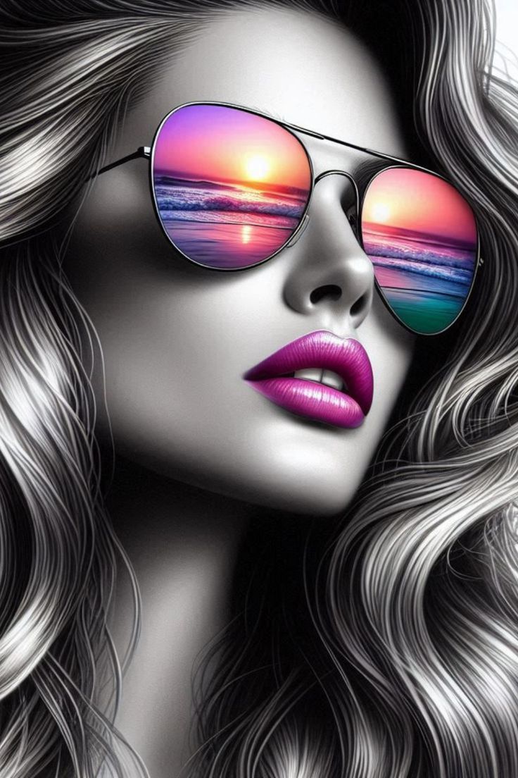 Blonde woman with reflectionin both lens intricate details, HDR, beautifully shot, hyperrealistic, sharp focus, 64 megapixels, perfect compo...