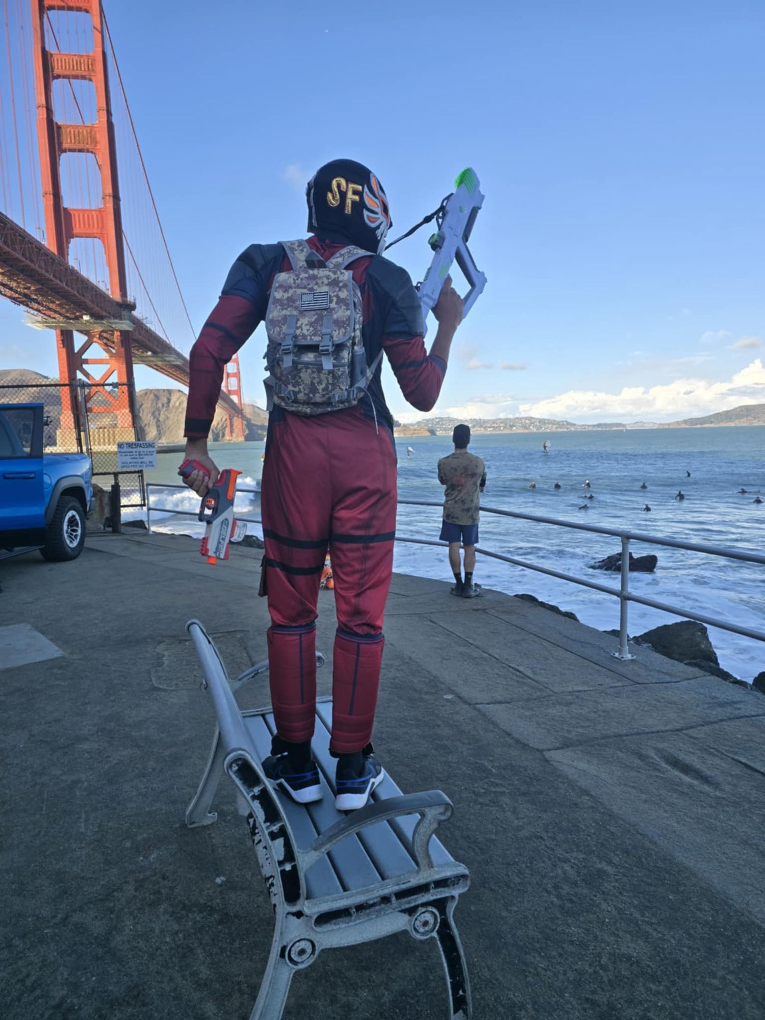 "PJ the Poolman kicks off the year with a daring mission to rescue a pool float from enemy territory. Describe his stealthy approach and une...