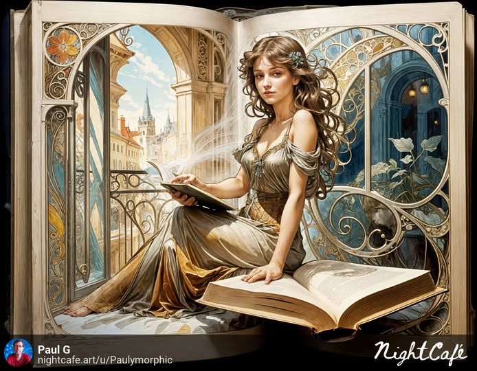 A beautiful woman sitting at a cafe, looking out the window! (Animated Version)