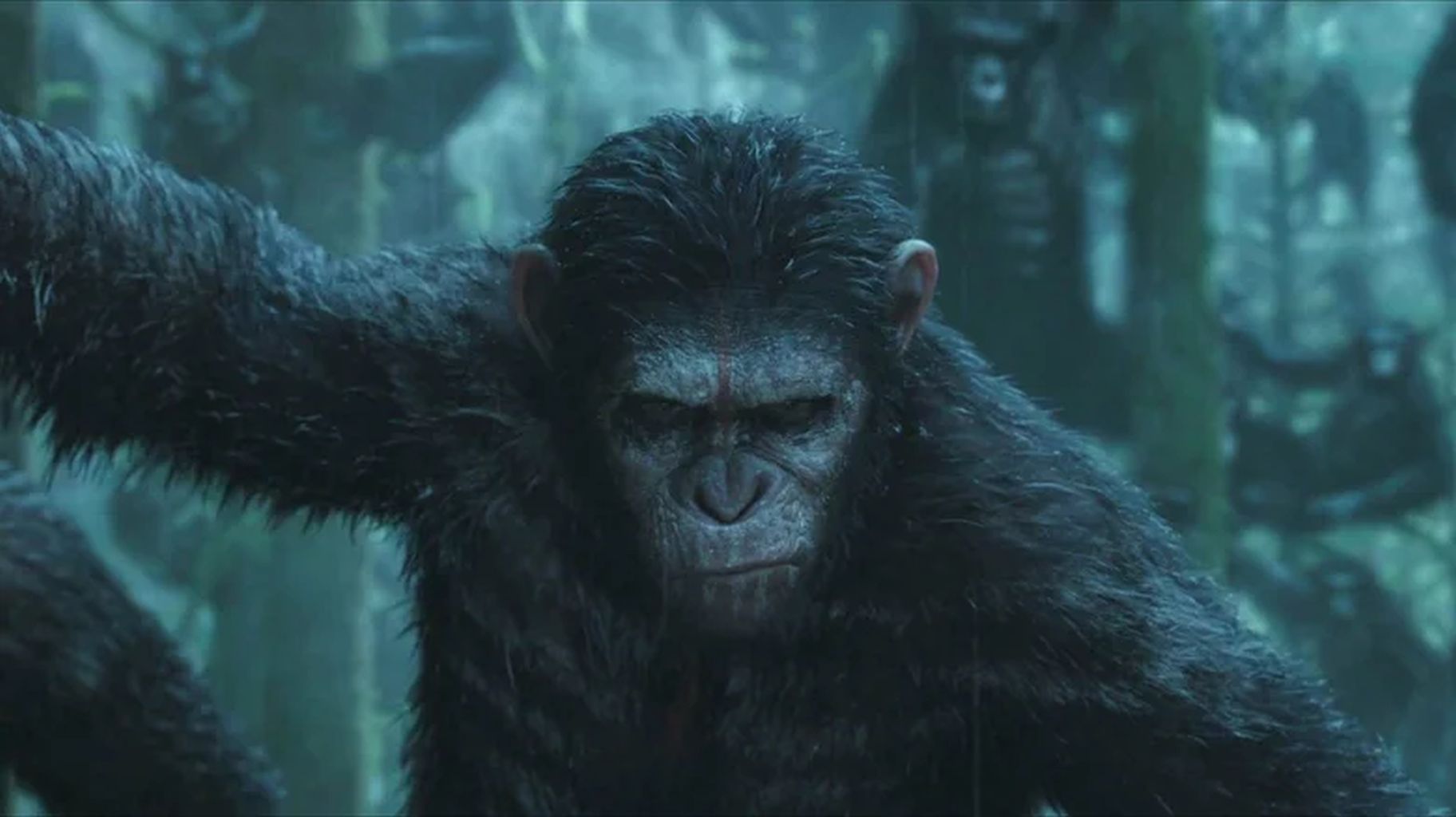 A snarling Monkee from the planet of the Apes.
