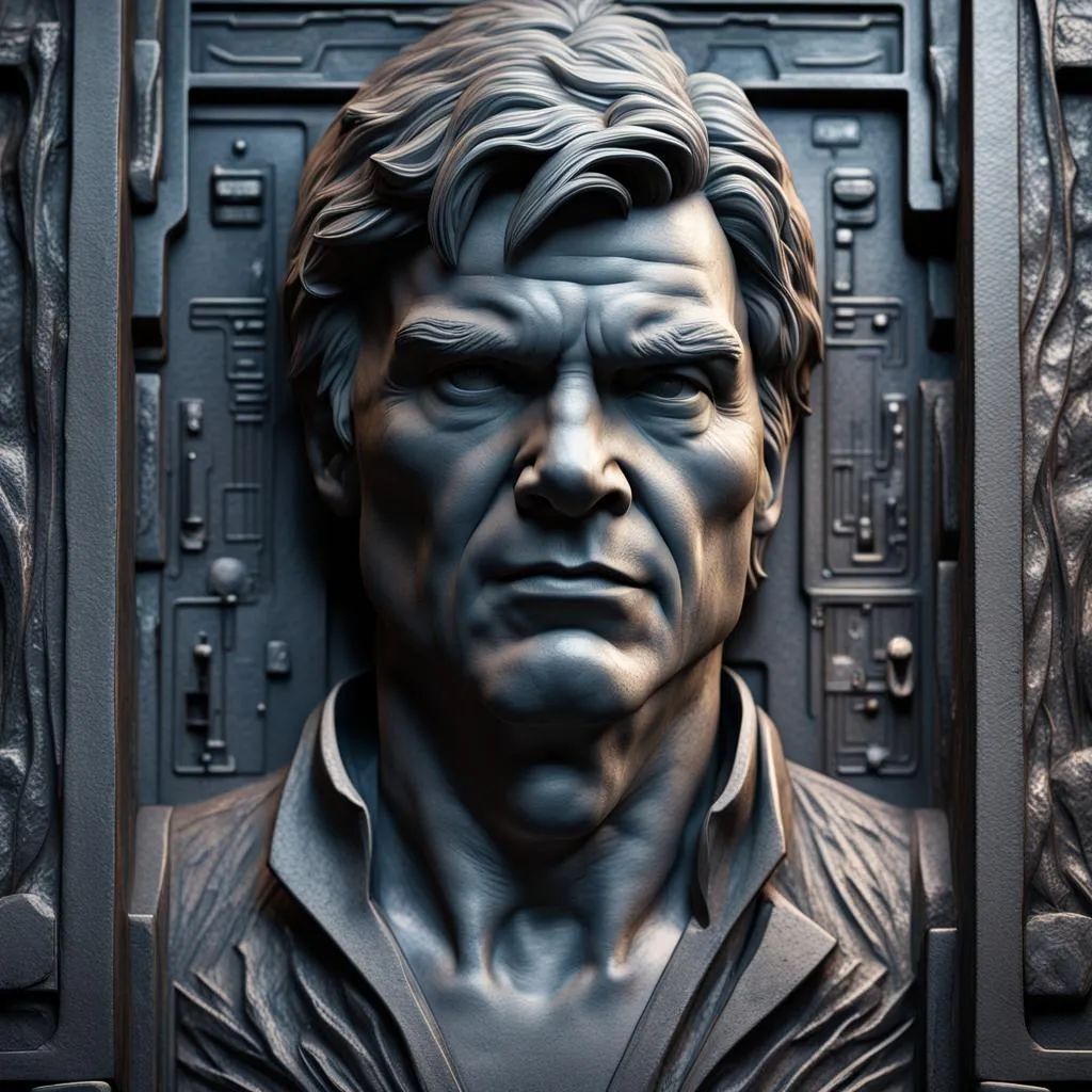 Liam Neeson is stuck inside Carbonite. 