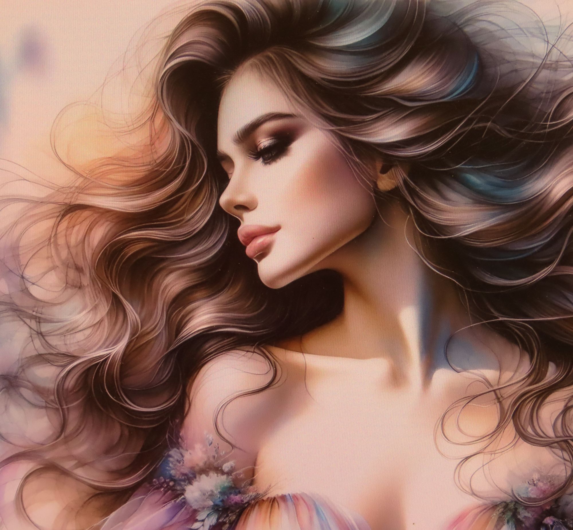 A luminous, iridescent orb pulsating with vibrant blues, purples, and greens, hovering atop a ferocious tornado. The tornado is a swirling v...