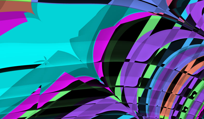 Whimsical abstaction. Smooth curves, curvy picture. Shiny Sparkling Glittering Gel Painting.  Iridescent.