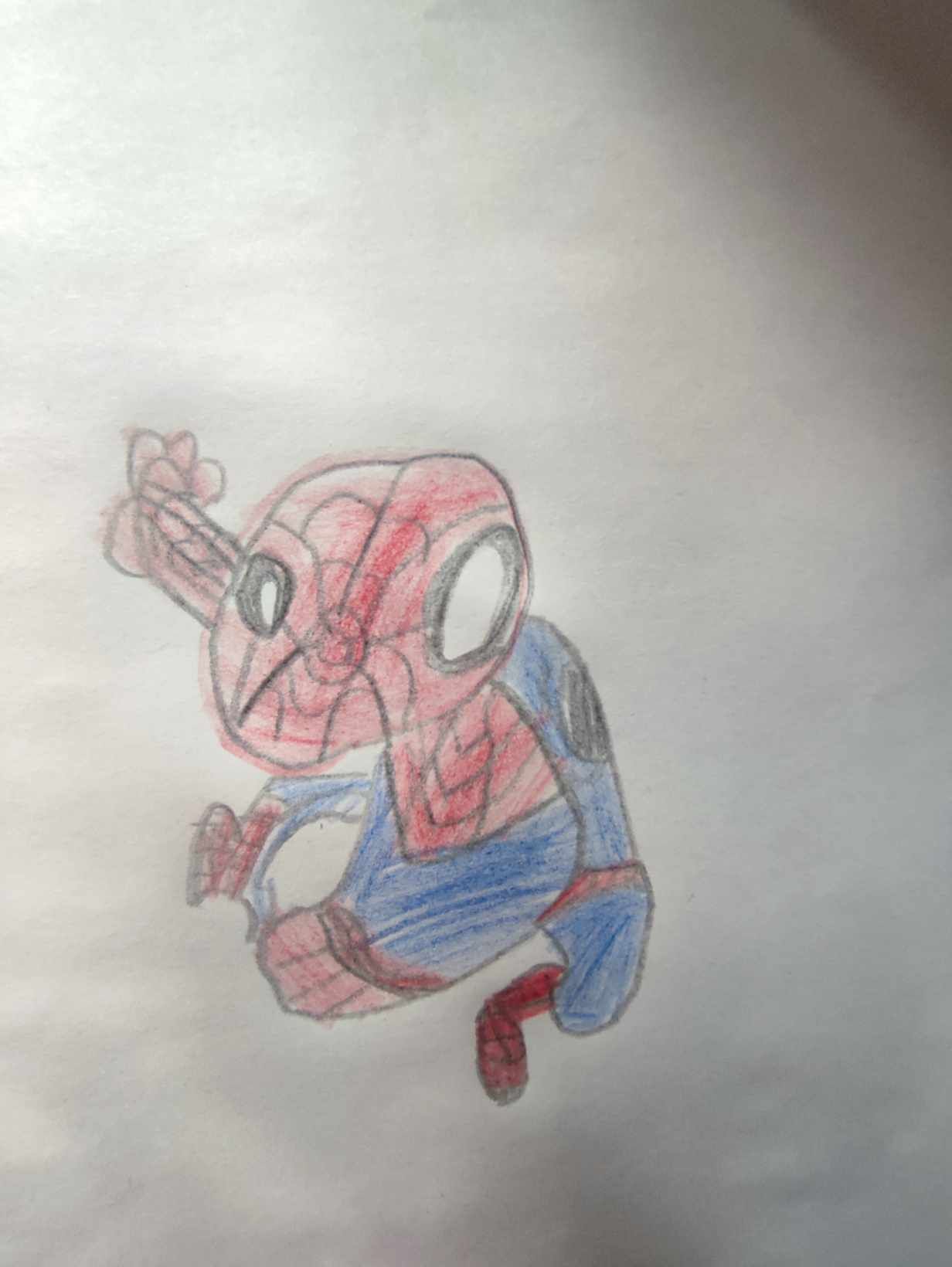 spiderman swinging on a web between skyscrapers