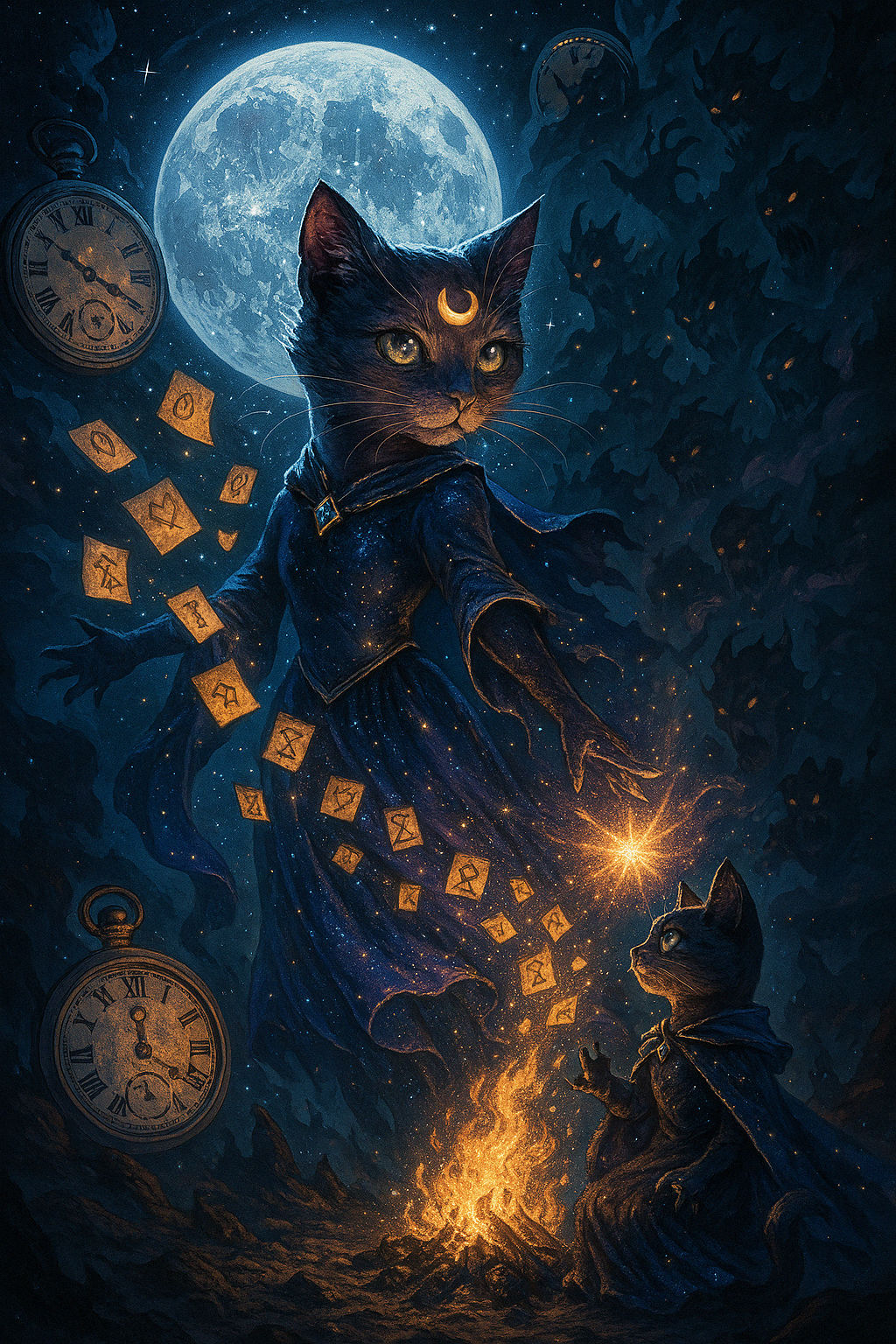 my cat Luna as - moon cat of lost time