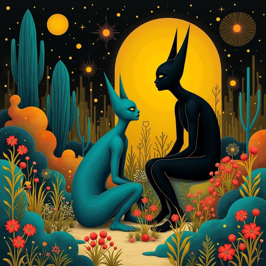 circular artwork, possibly a drawing or painting, featuring a large, intricate design.  The central motif is a spiral, reminiscent of a naut...