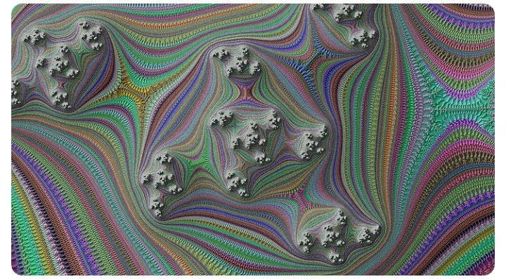  A fern, a fractal pattern, in a mosaic-style forest..