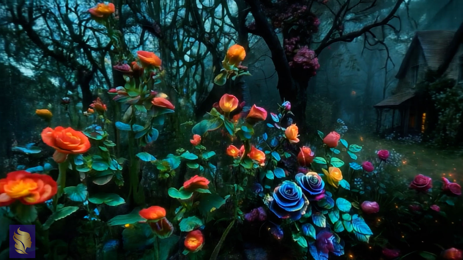 travel down the cobbled path and see assorted cottages spread out in the depth of the forest.