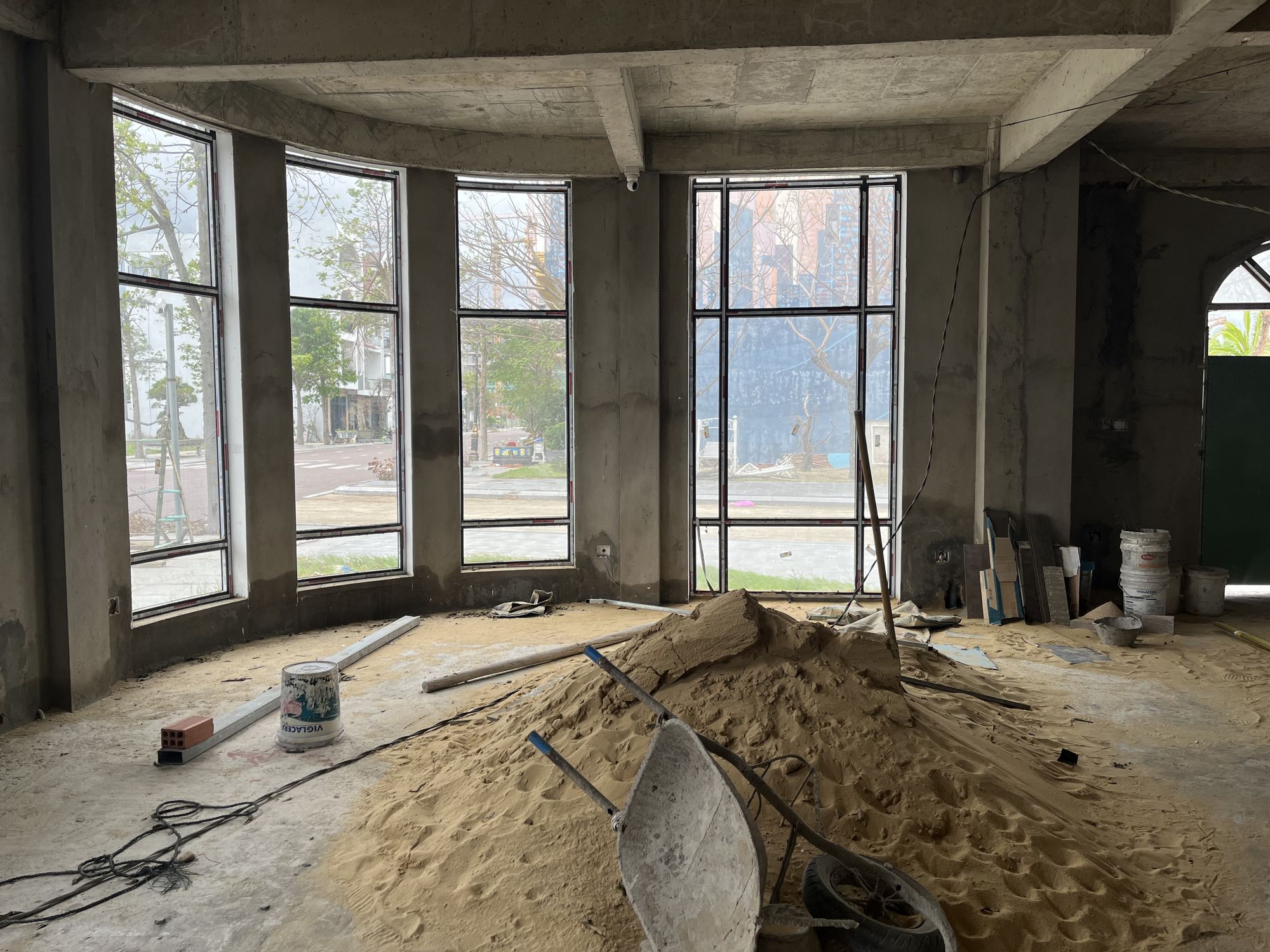 Create an extremely high-quality VIP lounge with a dramatic, wow-factor design. The lounge should have plush, luxurious couches and a sense ...