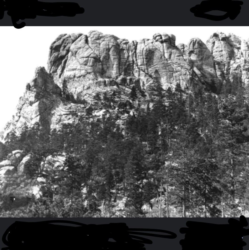 Romanticism picture of Paha Sapa, The Six Grandfathers " before Mount Rushmore was carved" colorize the black and white image