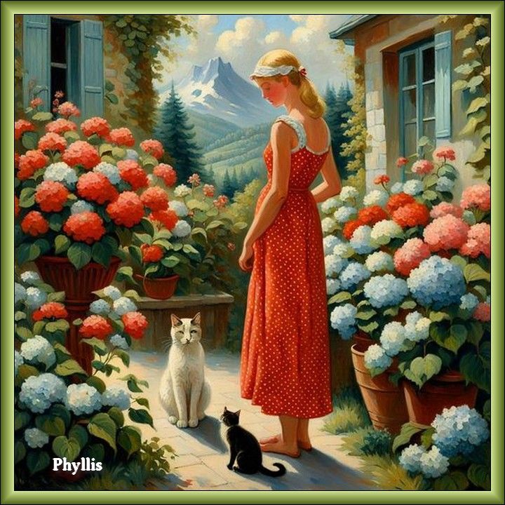 Femme dans son jardin
