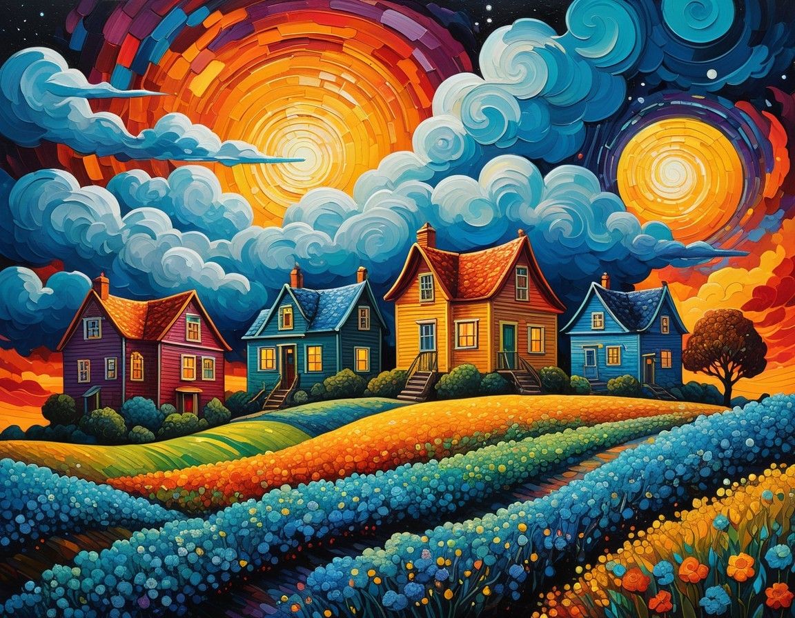 Maisons dans la campagne 
