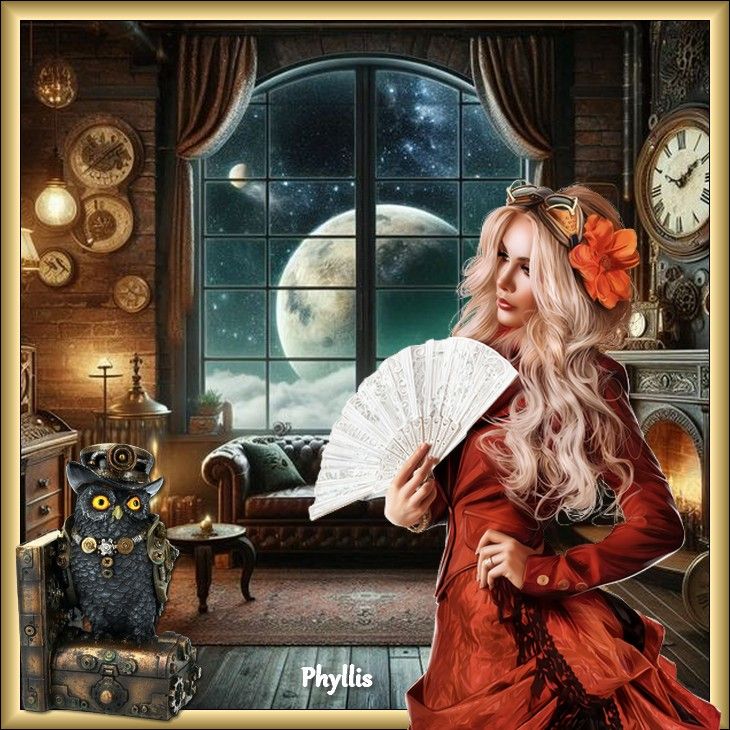 Jeune femme steampunk 
