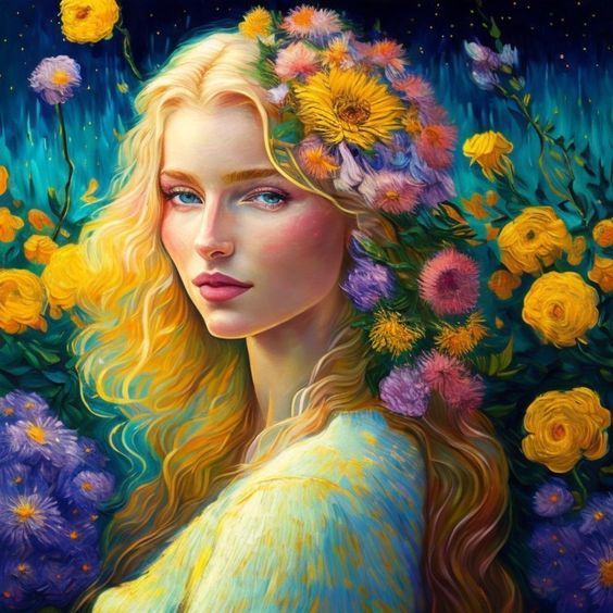 La femme aux fleurs. 
