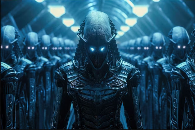 iridescent alien flowers bouquet, every flower is a cosmic multiverse