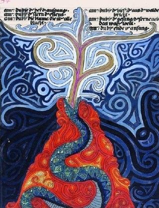 to resemble the snake described by Carl Gustav Jung in the Red Book. described in its ancestral style