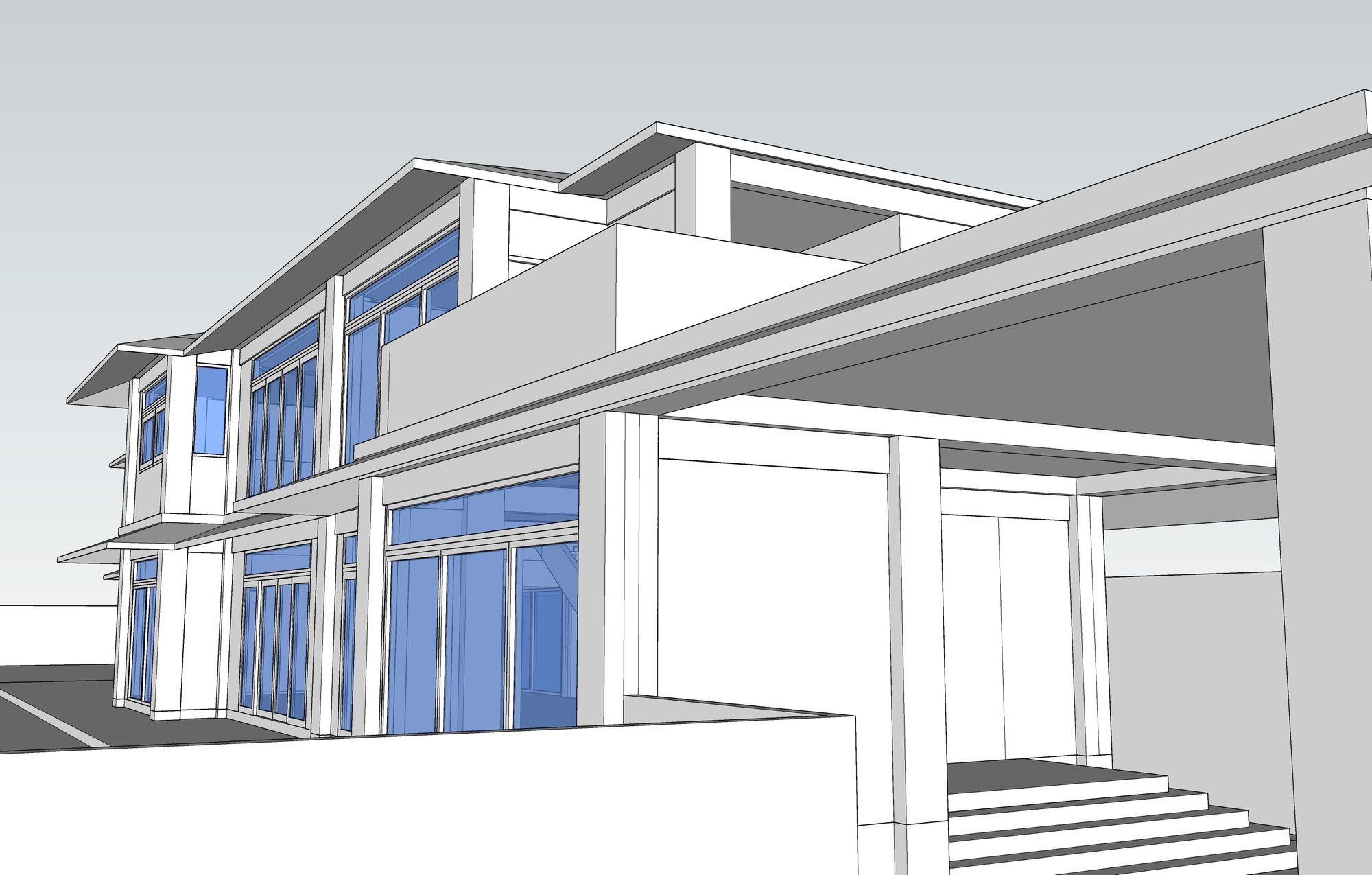 Modern exterior of a house. tropical design.