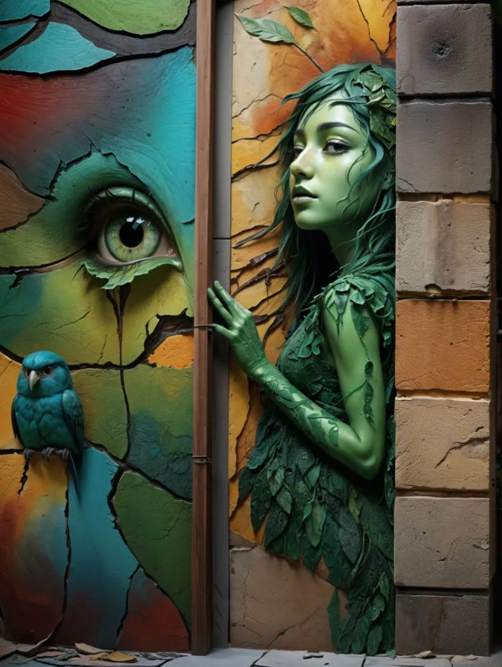 collage with photos, and other materials