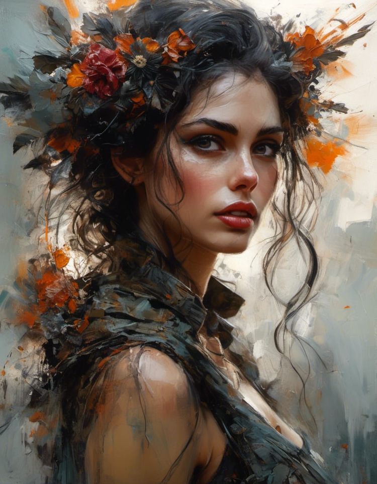 Vintage fashion poster of an elegant 19th century woman walking in the snow in a  lonely street of London. Face close-up, drawn in the style...