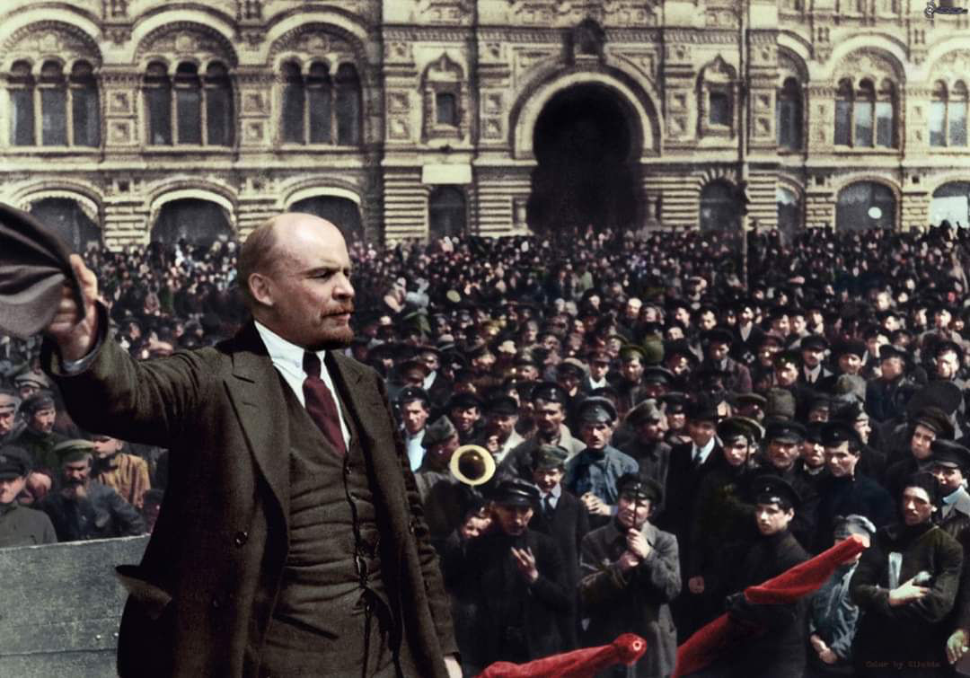 Socialist Realism, oil Painting, crowd, lenin