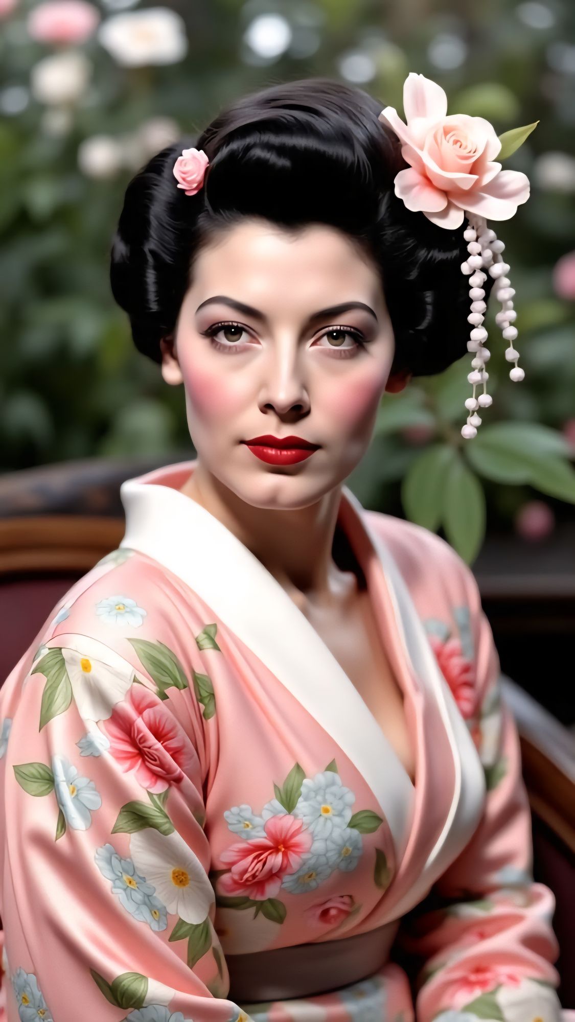 <lora:Gothic Beauty Flux:1.0> <lora:Sauvanne:1.0> Portrait of Sauvanne, a beautiful Caucasian woman, her dark, shoulder-length hair in the g...