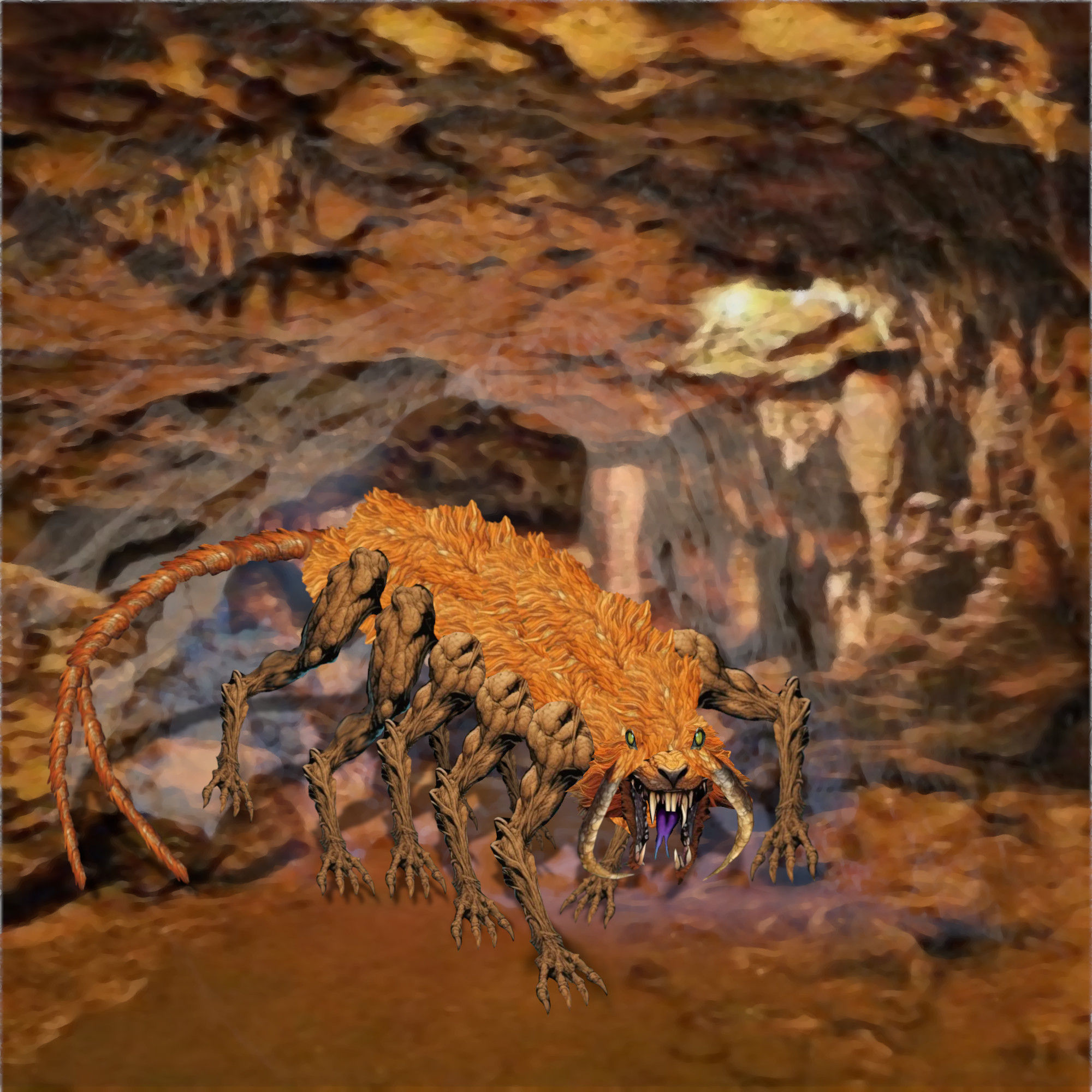 <lora:Monster Manual Vol 1:1.0> <lora:Nightmar-ish:1.0> <lora:Inked:1.0> <lora:5E:1.0> From a dark cave. An extremely thin skinny, very long...