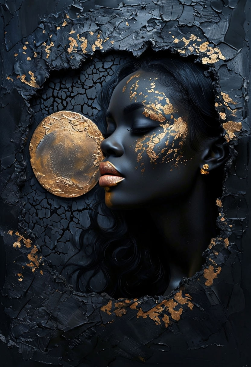 Woman portrait in Afrofuturism style