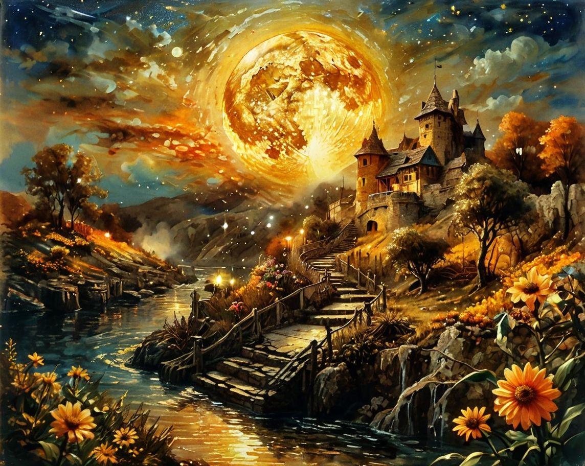 Castle Under a Luminous Sky