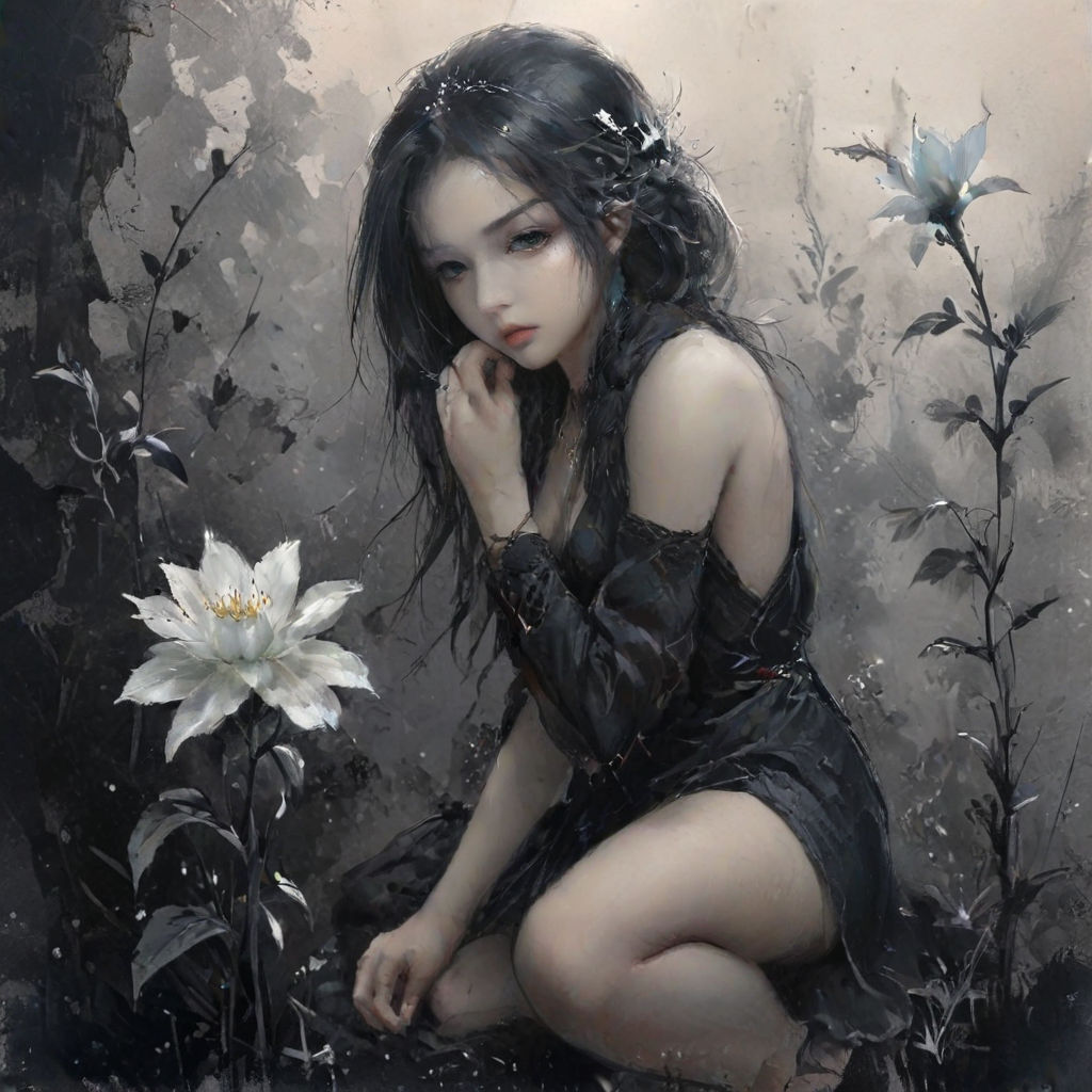 A young girl in a contemplative pose