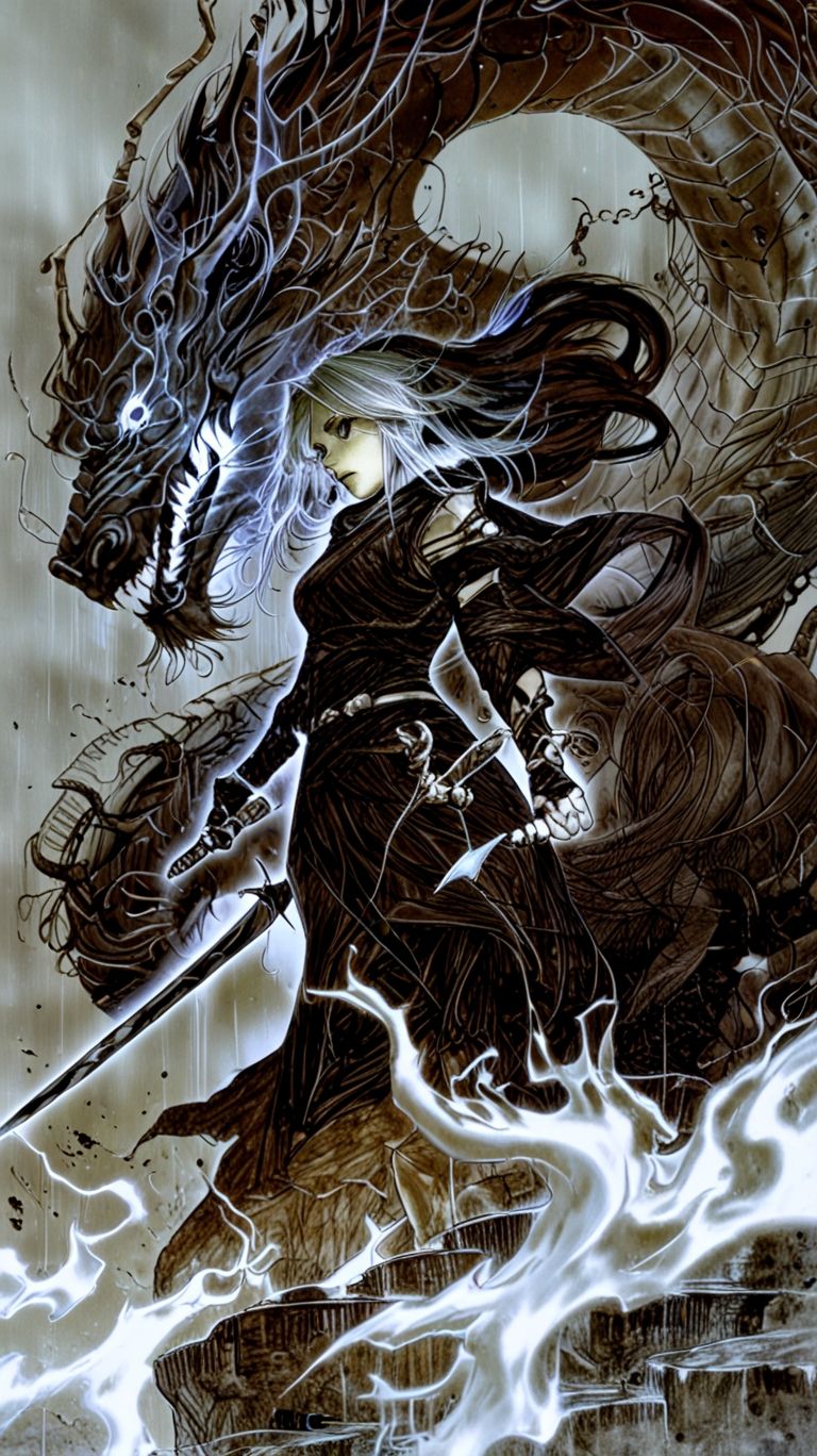 a female warrior in a fantasy realm