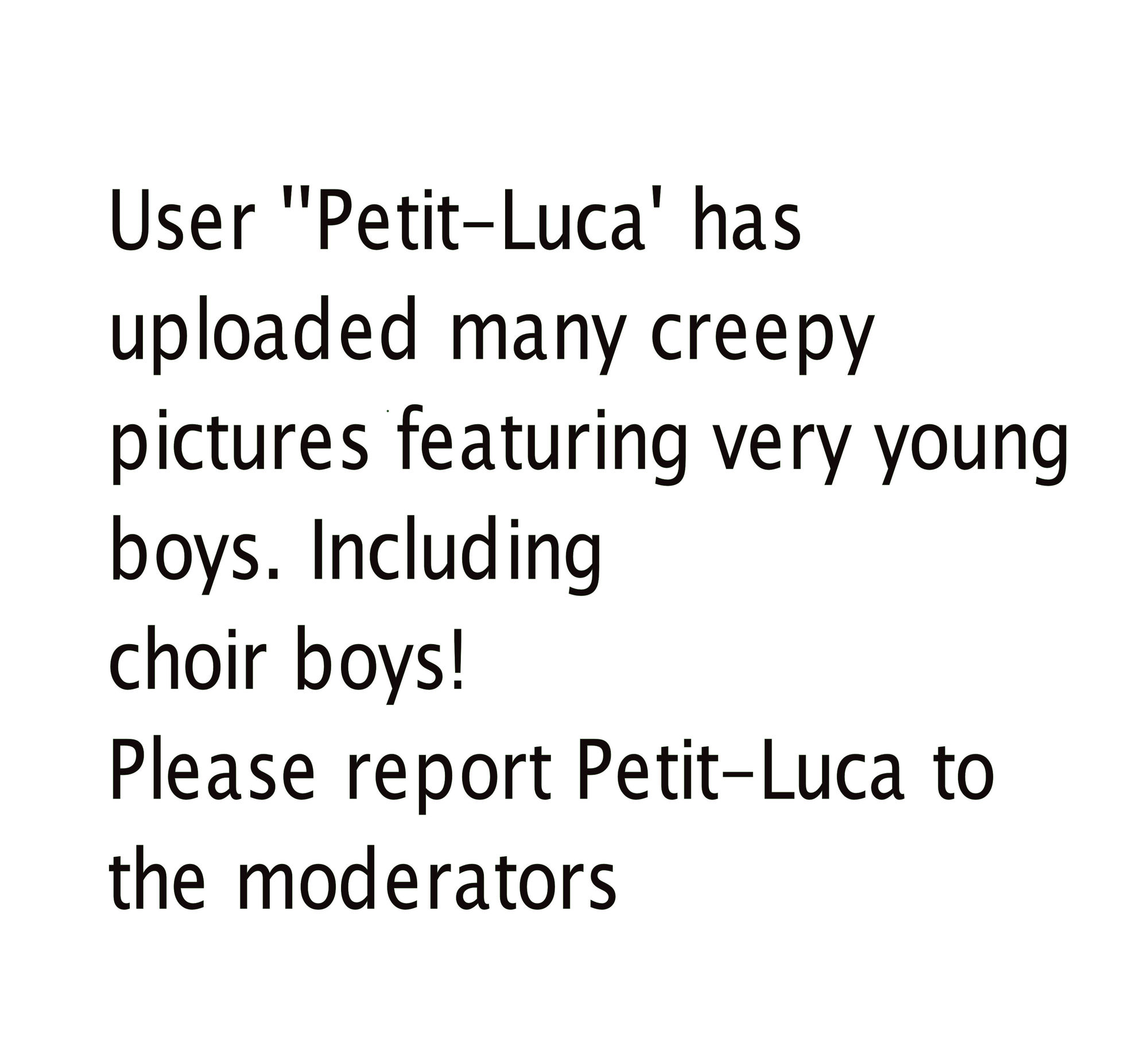 Please report ''Petit-Luca' 