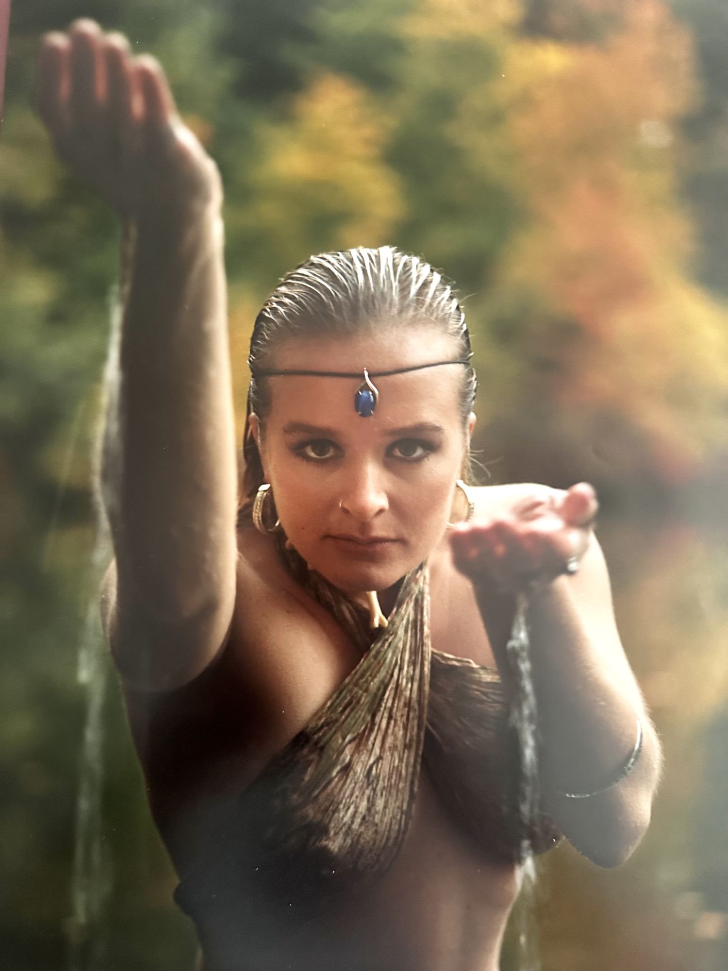 A cool fall day with me emerging from the waters depths of the lake like a siren moving smoothly towards the camera to capture the innocent 