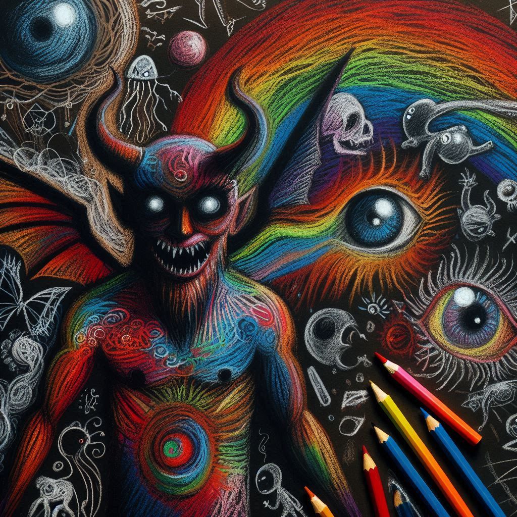  An abstract representation of social change, depicted as fragmented geometric shapes colliding and reforming in a void. Colors are bold and...