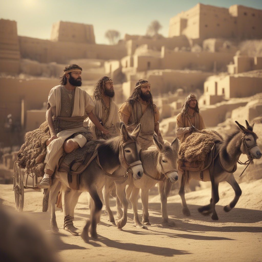 1900 BC: Abram's family leaves the city of Ur on donkeys. 