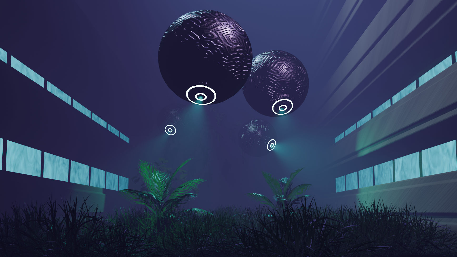 alien robot eye scanning some plants. Cinematic film still, shot on v-raptor XL, film grain, vignette, color graded, post-processed, cinemat...