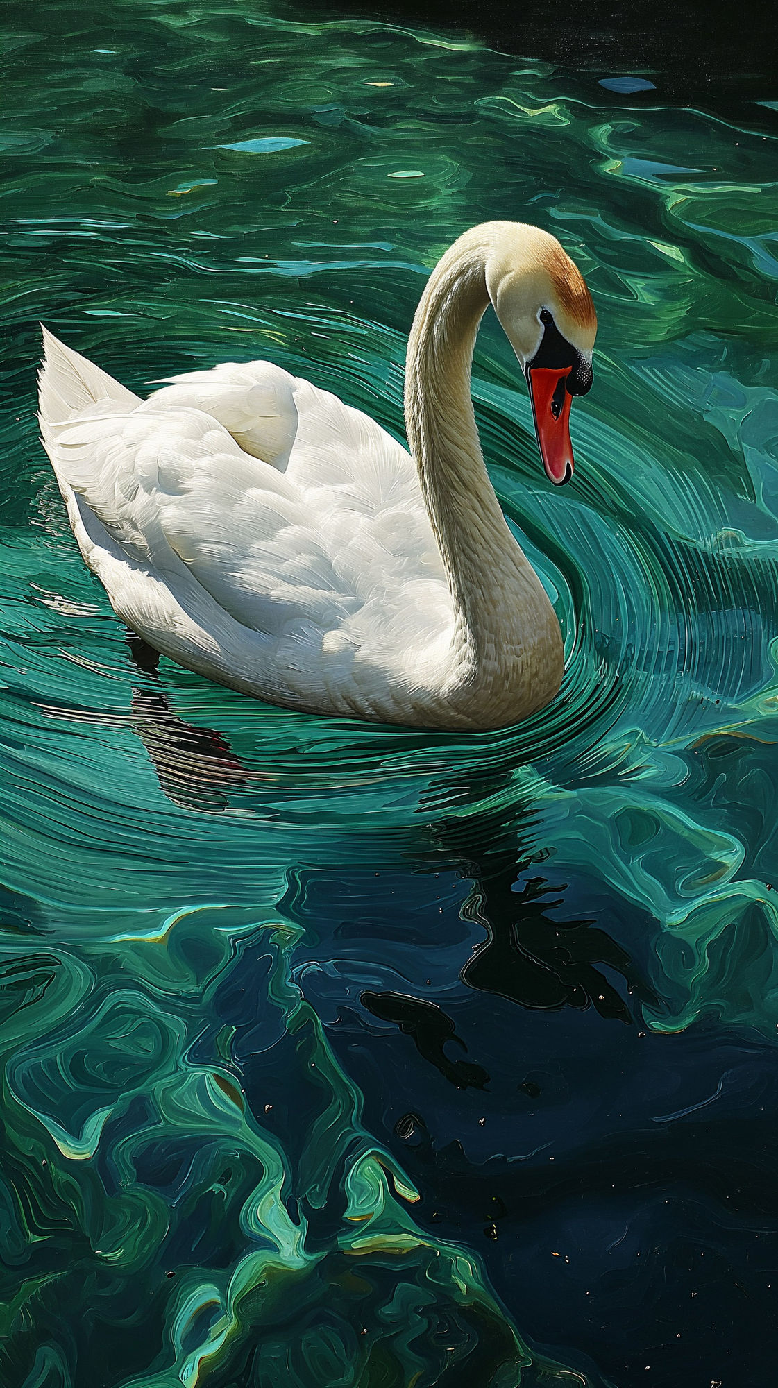 Merging the soft, ethereal strokes of Claude Monet's Impressionism with the bold, graphic lines of Art Deco, picture a serene, Monet-style s...