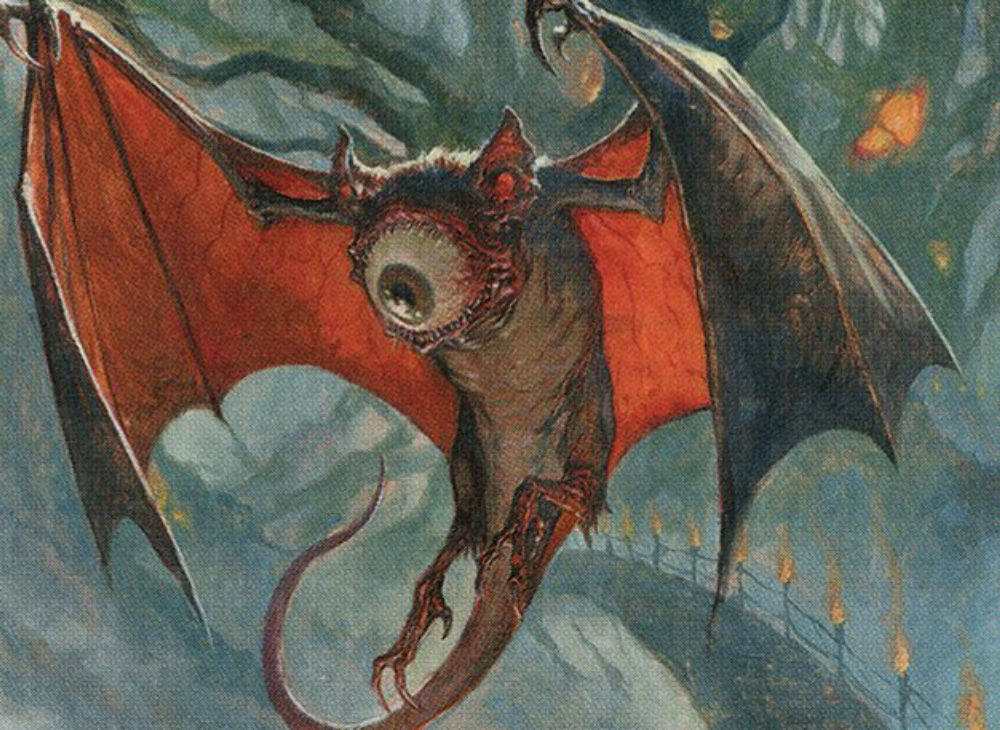 One-eyed chiropteran Fantasy thief in gray cloak